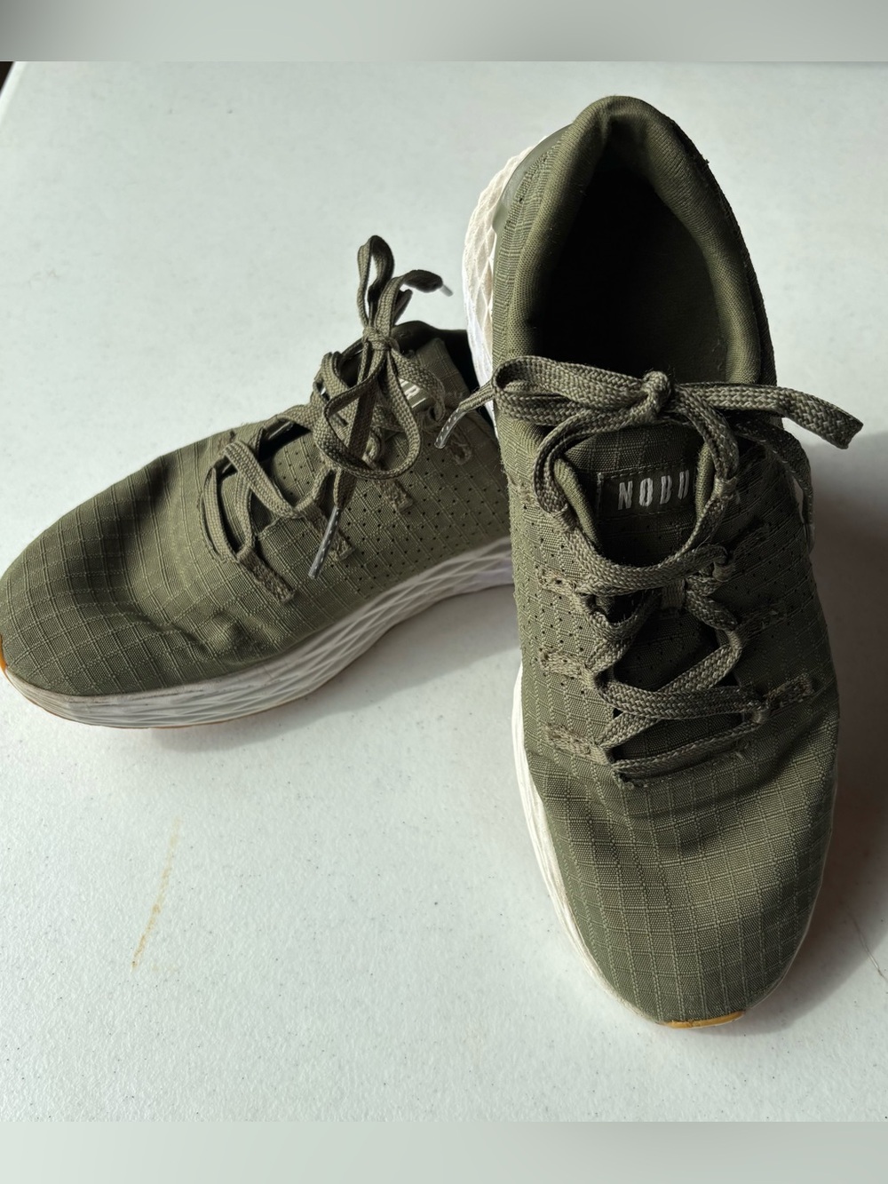 NOBULL Ripstop Knit Training Shoes Men 6 Women 7.5 Army Green Lifting Gym Rat
